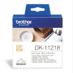 Genuine Brother DK-11218 Label Roll, Black on White, 24mm diameter round label x 1000Pcs, DK Rolls