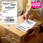 Thermal Shipping Labels 4 x 6 Inch (100 x 150 mm) 70 GSM | 400 Labels per Roll | Self-Adhesive Direct Thermal Paper | Pack of 4 - Image 6