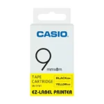 Casio XR-9YW1 Black on Yellow 9mm Label Tape