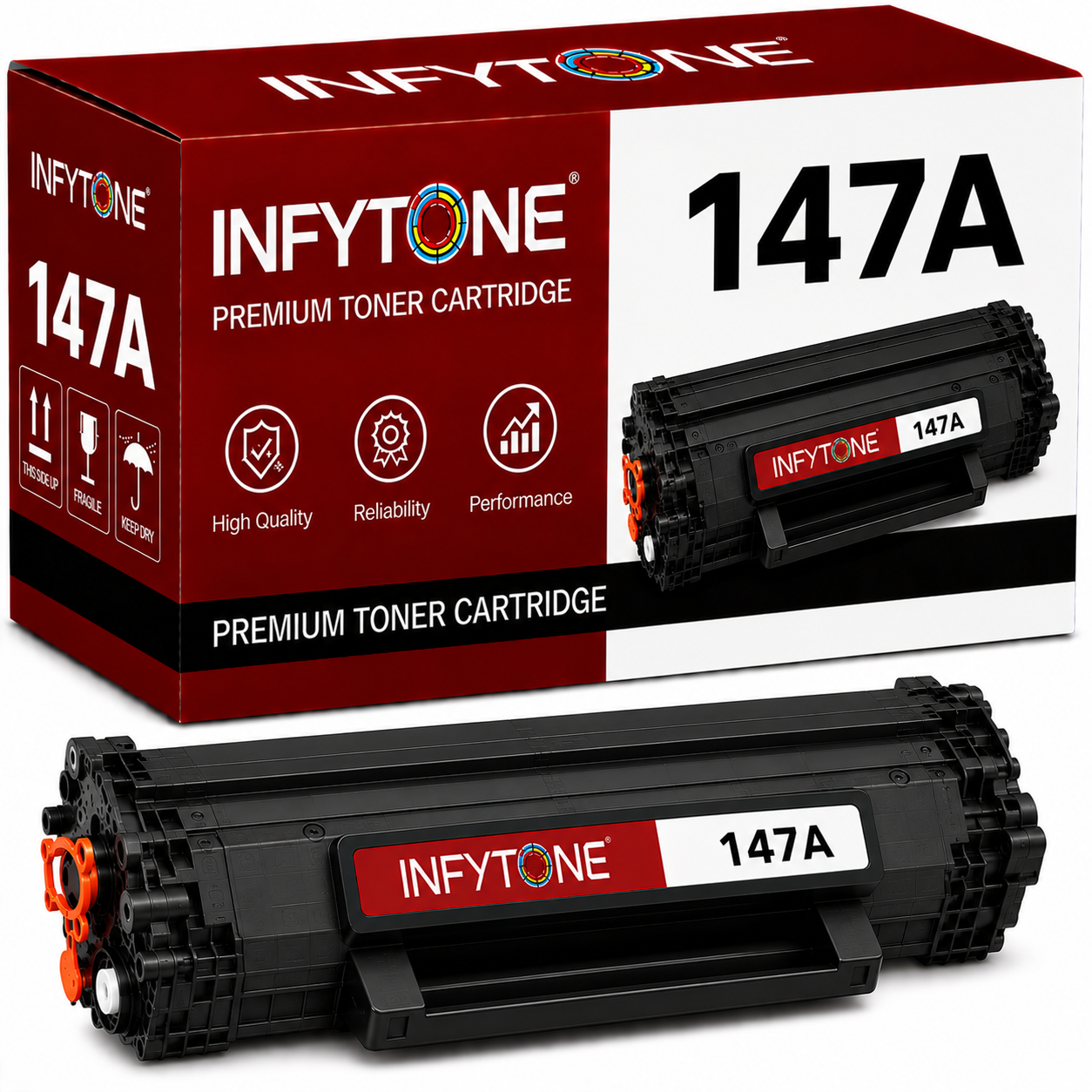 INFYTONE 147A W1470A Black Toner Cartridge with Smart Chip