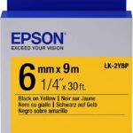 Epson LK-2YBP Black on Yellow 6mm Label Tape