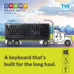 TVS ELECTRONICS Champ Heavy Duty Wired Membrane Keyboard (Black) - Image 2
