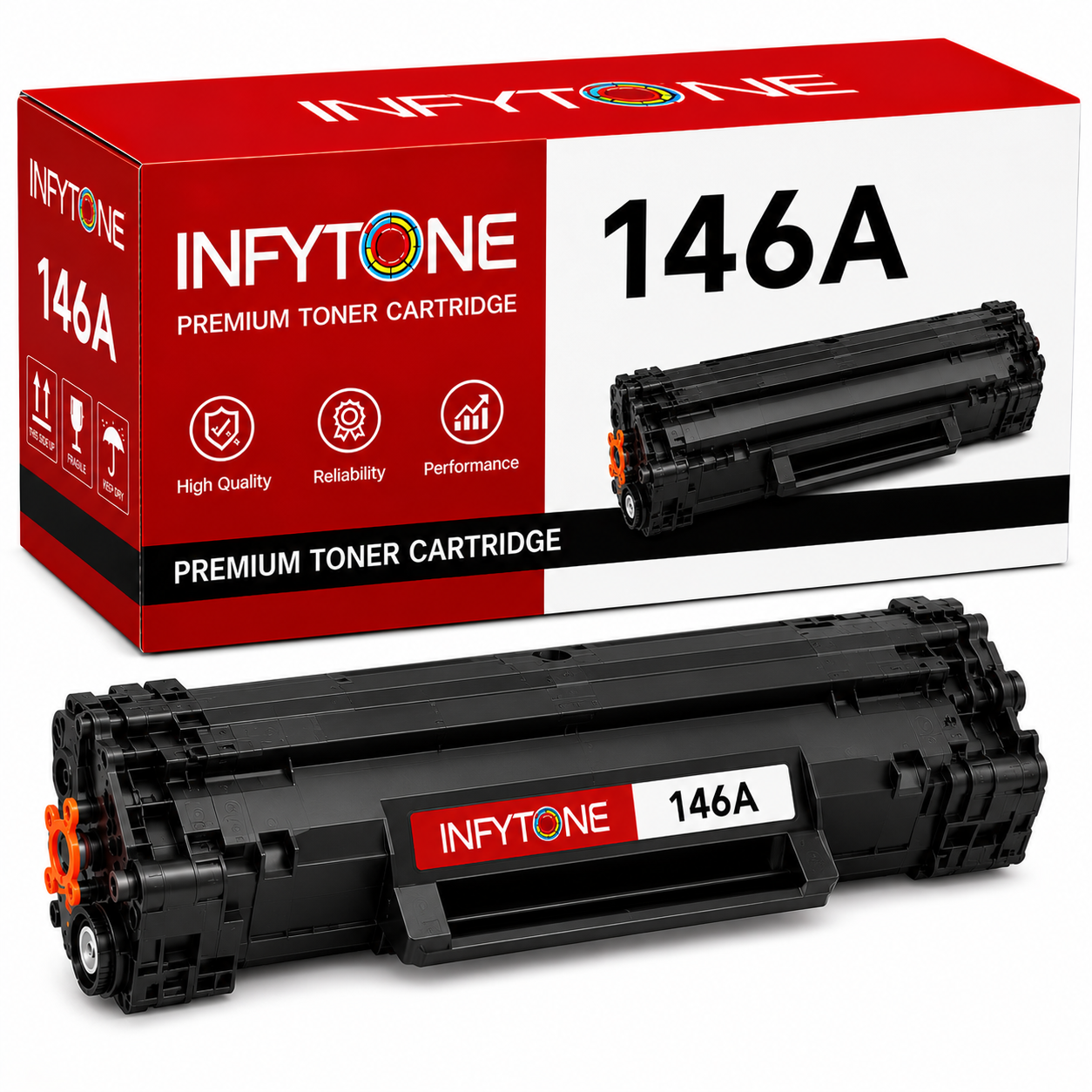 8558958f-e12f-4fbc-a079-783a3385a149 INFYTONE 146A W1460A Black Toner Cartridge with Chip | Compatible with HP LaserJet Pro 3004dw, 3004dn, MFP 3104fdw & 3104fdn - Image 1