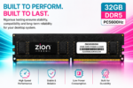 Zion Tech 32GB DDR5 5600MHz Desktop RAM | PC5-44800 PC5-44800| High-Speed Memory Upgrade Compatible with DDR5 Desktop - Image 4