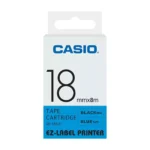 Casio XR-18BU1 Black on Blue 18mm Label Tape
