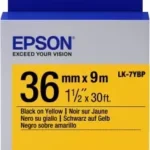 Epson LK-7YBP Black on Yellow 36mm Label Tape