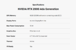 NVIDIA RTX 2000 Ada Generation 16GB GDDR6 Graphics Card | Professional GPU for AI, CAD, 3D Rendering & Compact Workstations - Image 2