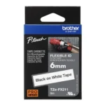 Brother TZE-FX211 Black On White (6mm)