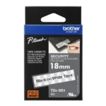 Brother TZE-SE4 TAPE CASS.(TZ-SE4 BLCK/WHIT SCRT) 8 Mtrs Length