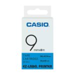 Casio XR-9BU1 Black on Blue 9mm Label Tape