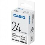 Casio XR-24X1 Black on Clear 24mm Label Tape
