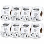 Thermal Shipping Paper 4 x 6 Inch (100 x 150 mm) 70 GSM | 400 Labels per Roll | Self-Adhesive Direct Thermal Labels | Pack of 8