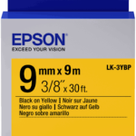 Epson LK-3YBP Black on Yellow 9mm Label Tape