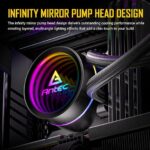 Antec Luna 360 Black ARGB All in One Liquid CPU Cooler 360mm Radiator, 3X 120mm PWM Fans, Infinity Mirror Pump and Copper Base Plate - Image 2