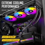 Antec Luna 360 Black ARGB All in One Liquid CPU Cooler 360mm Radiator, 3X 120mm PWM Fans, Infinity Mirror Pump and Copper Base Plate - Image 7