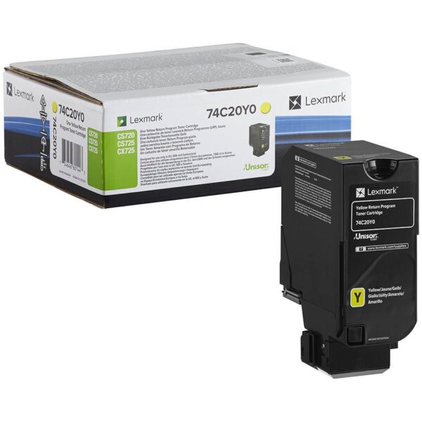 Lexmark 74C30Y0 Yellow Return Program Toner Cartridge for CS720 CS725 CX725