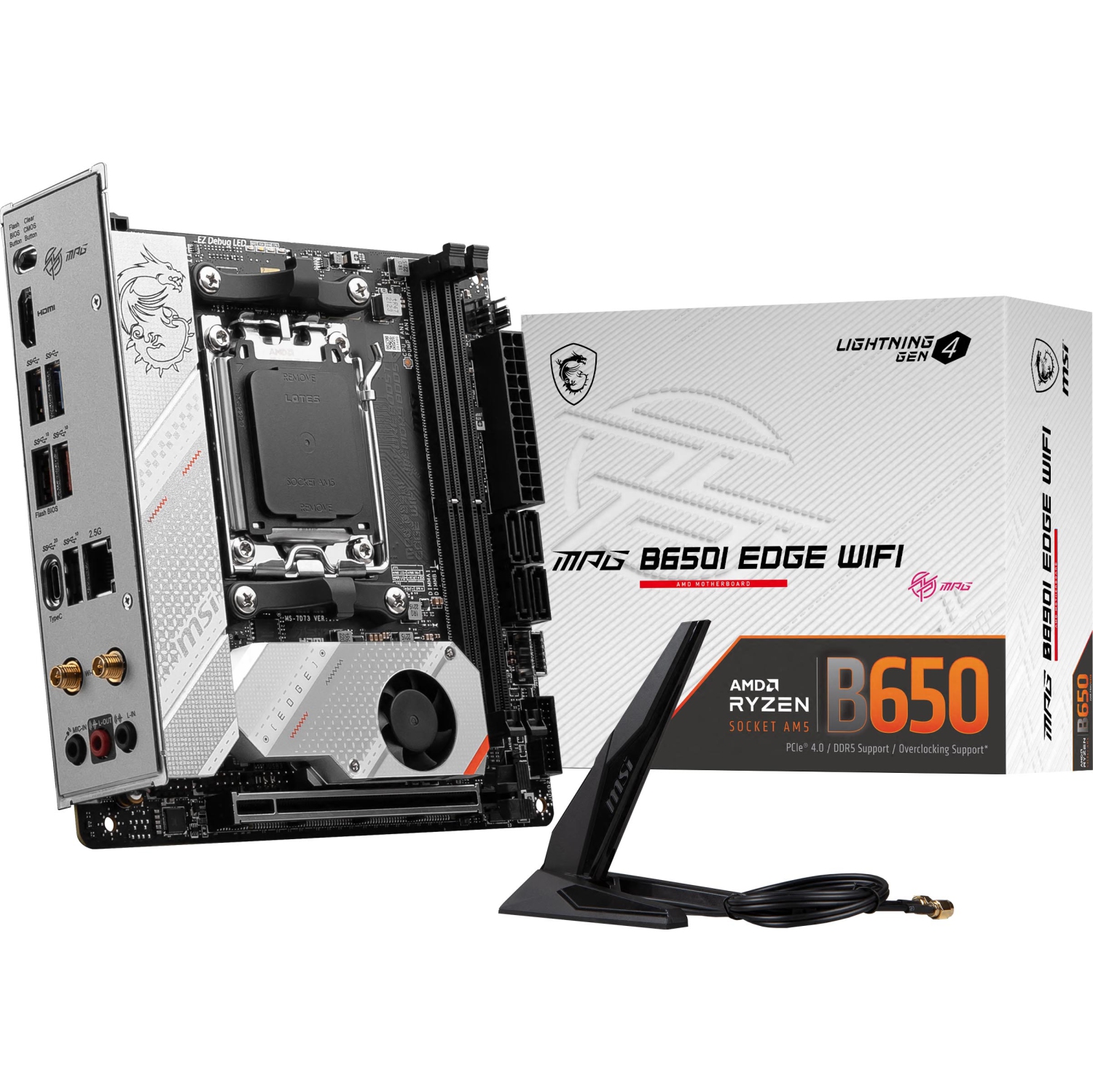 MSI MPG B650I EDGE WIFI AMD B650 DDR5 Mini-ITX Gaming Motherboard with Wi-Fi 6E MSI MPG B650I EDGE WIFI AMD B650 DDR5 Mini-ITX Gaming Motherboard - Image 1